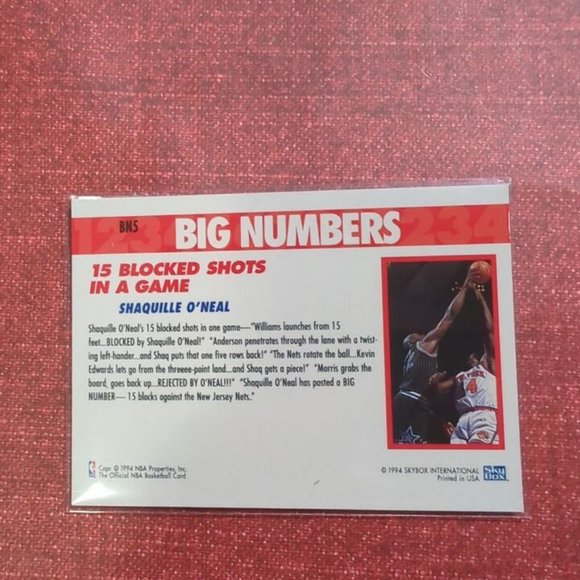 994-95 HOOPS BASKETBALL BIG NUMBERS SILVER SHAQUILLE O'NEAL #BN5 - MAGIC - Picture 5 of 8